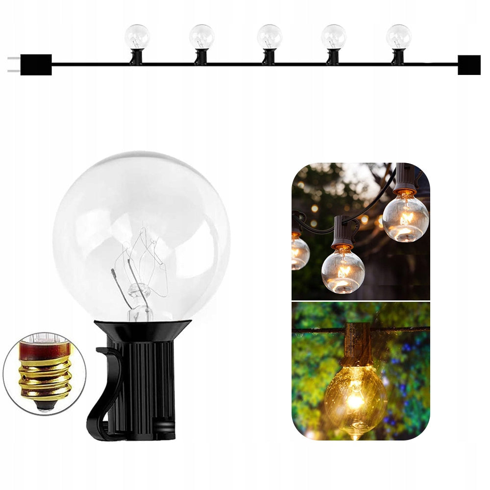 Garden Garland Outdoor Light Chain Decorative 25x LED BULB 8m