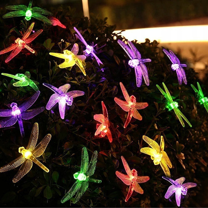 Garden Garland Solar Light Waterproof Resistant Dragonflies Multicolor Batteries included yes