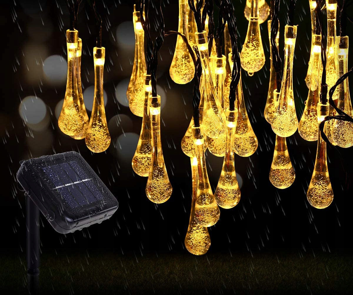 Garden Garland Solar Light Waterproof Resistant Drops Icicle Teardrops EAN (GTIN) 5906203233915