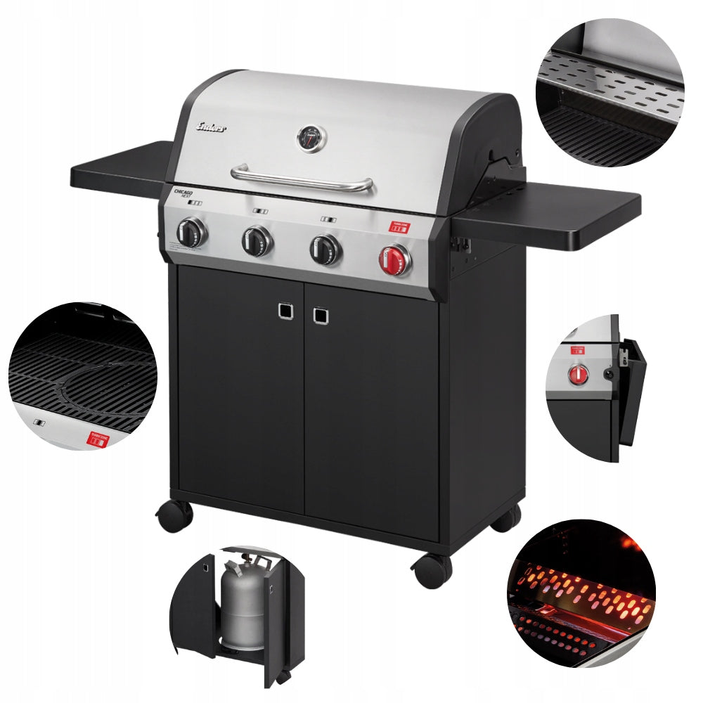 Garden Gas Grill Enders Chicago Next 4 R Turbo, Cast Iron Grate, FREEBIES Manufacturer code 893633