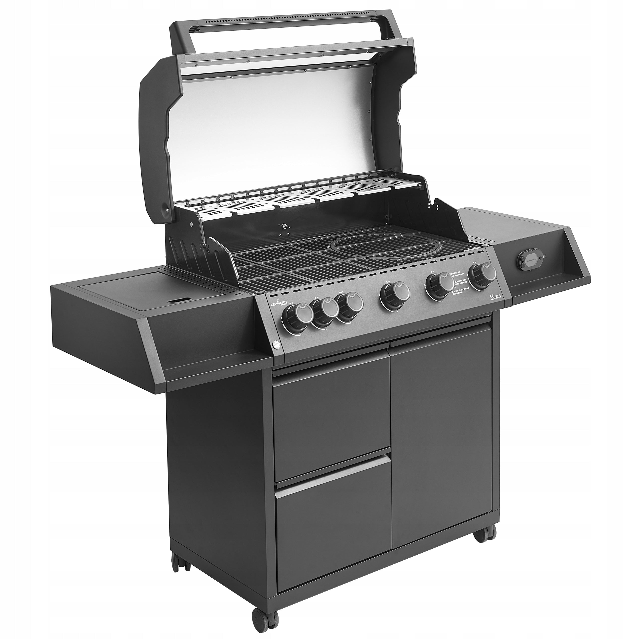 Garden Grill CAST IRON LEHMANN 5+1 premium 20,5 kW + cylinder cabinet Grill width 149.5 cm