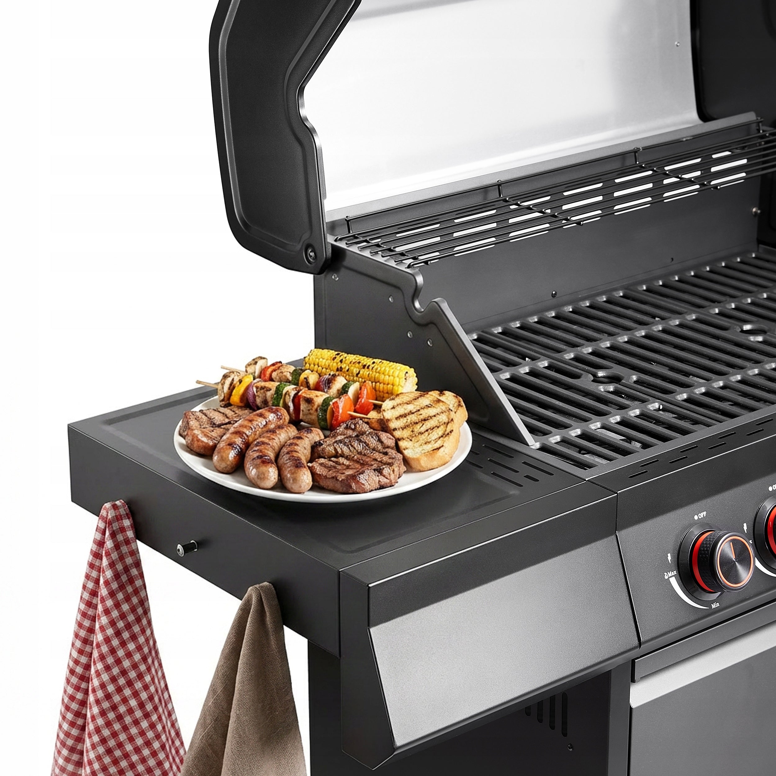 Garden Grill CAST IRON LEHMANN 6+1 stainless steel 21 kW + cylinder cabinet Grill width 138.5 cm