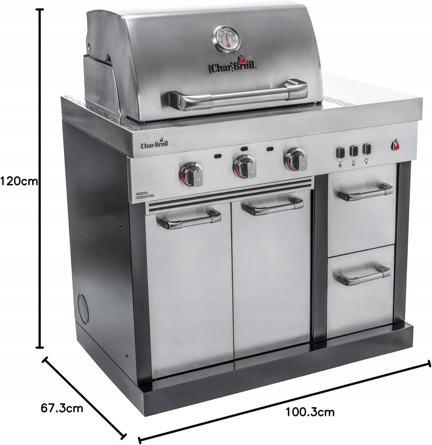 Garden Grill Gas Garden Kitchen Modular Char-Broil Sink Steel 6kW Power 6 kW