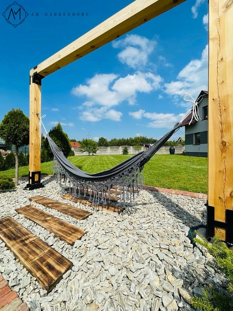 Garden Hammock 2-PERSON Cotton BOHO Braided MACRAME Sun Lounger XL 280x150 Kind hammock without rod