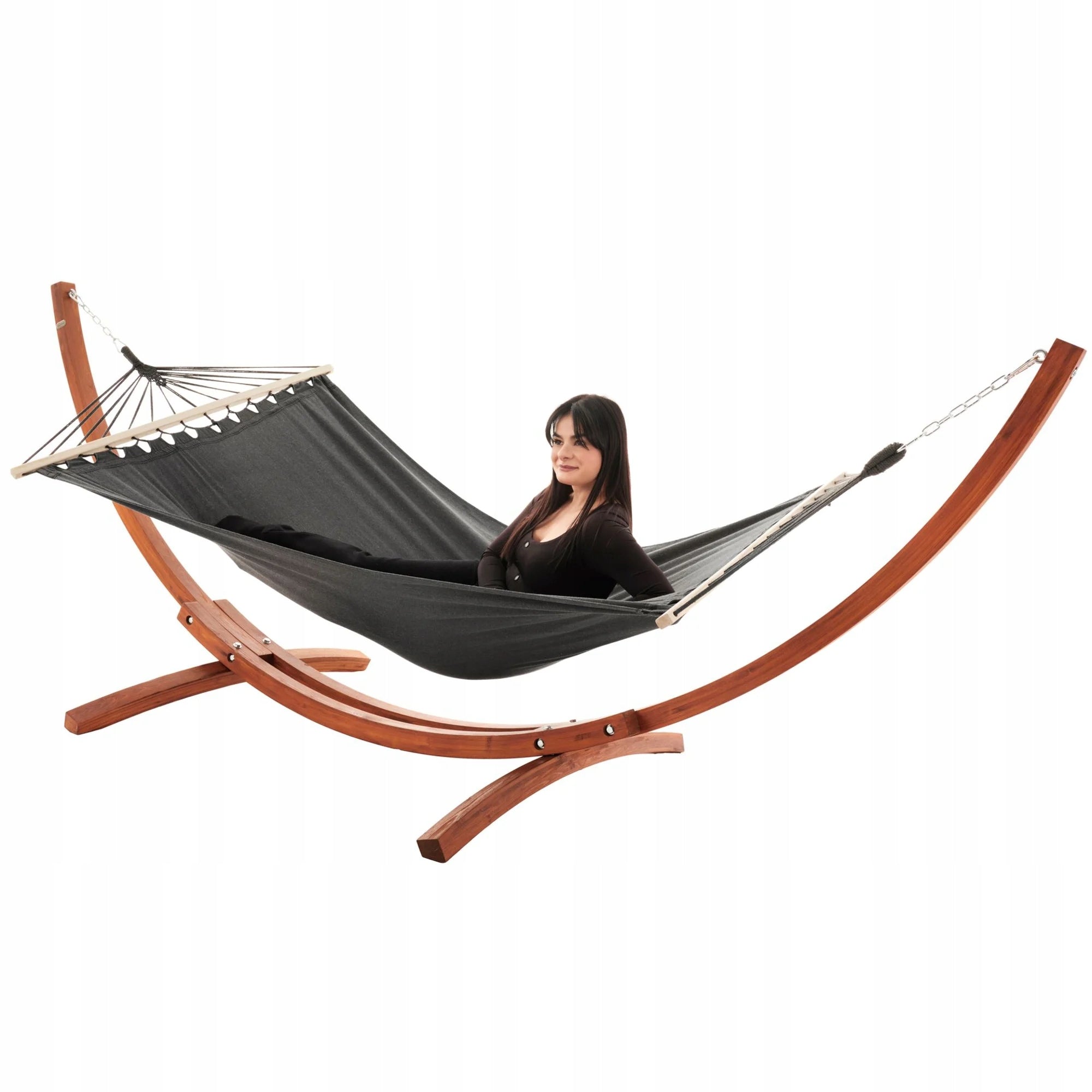 Garden Hammock Trevia With Frame Wooden Frame Up to 150kg divolio