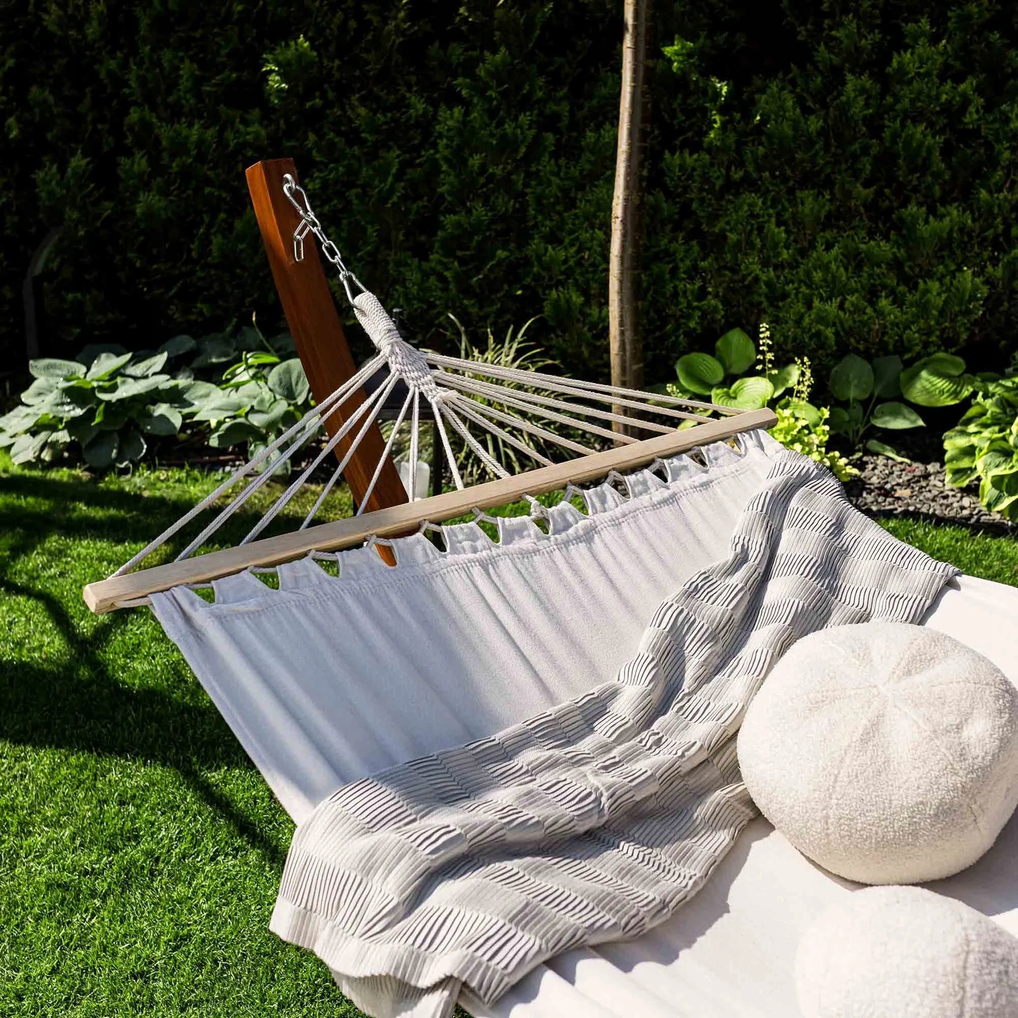 Garden Hammock with Frame Wooden Frame Up to 150kg Trevia di volio Kind hammock with rod