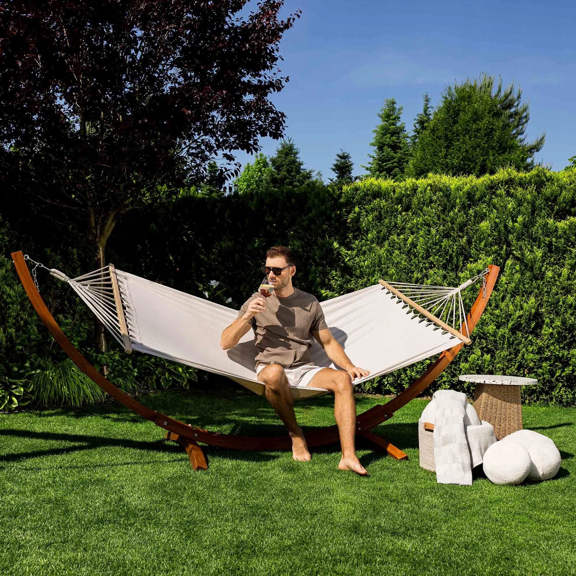 Garden Hammock with Frame Wooden Frame Up to 150kg Trevia di volio Manufacturer code DV-095HWS Trevia