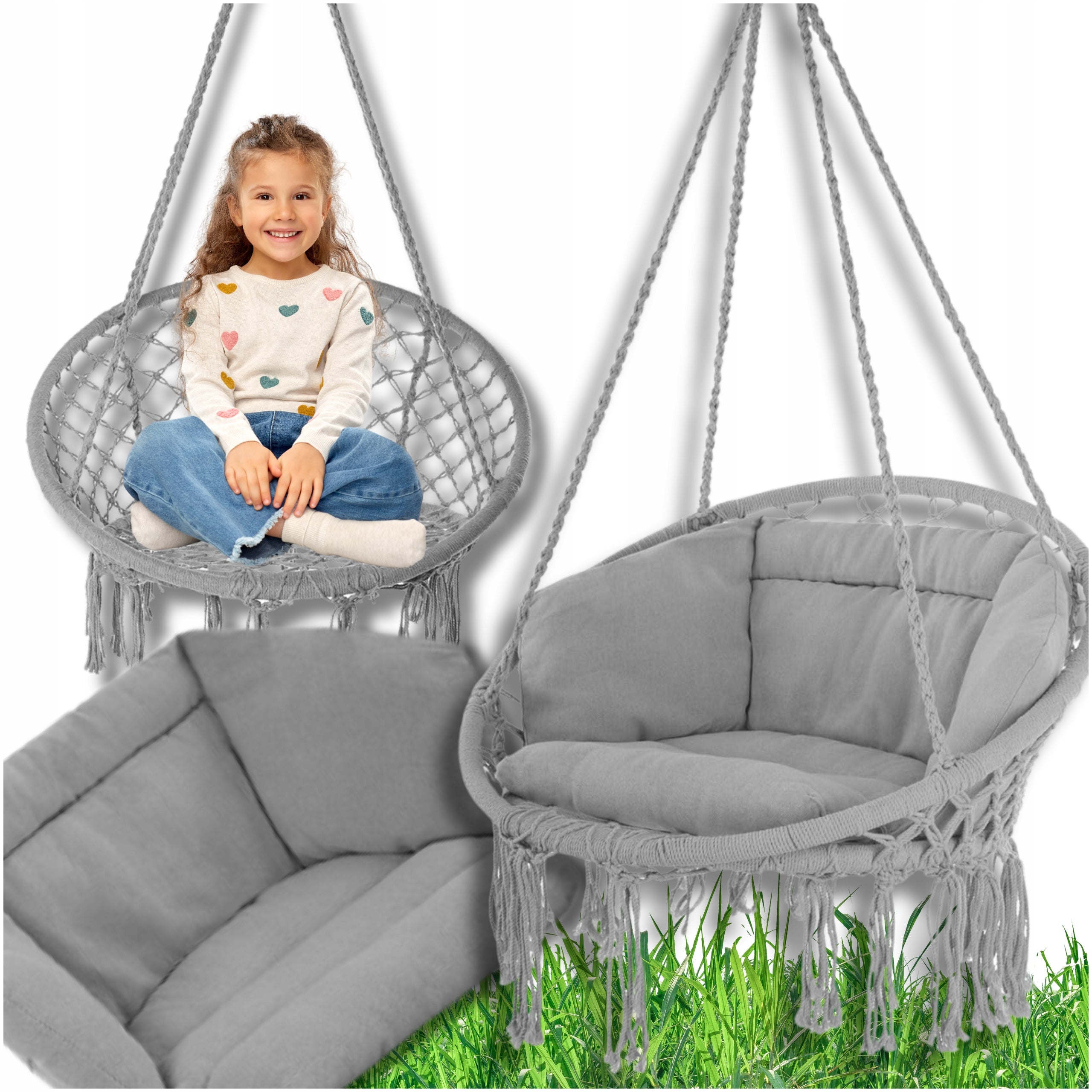 Garden Hanging Chair Swing Stork Nest for Garden Home with Cushion
