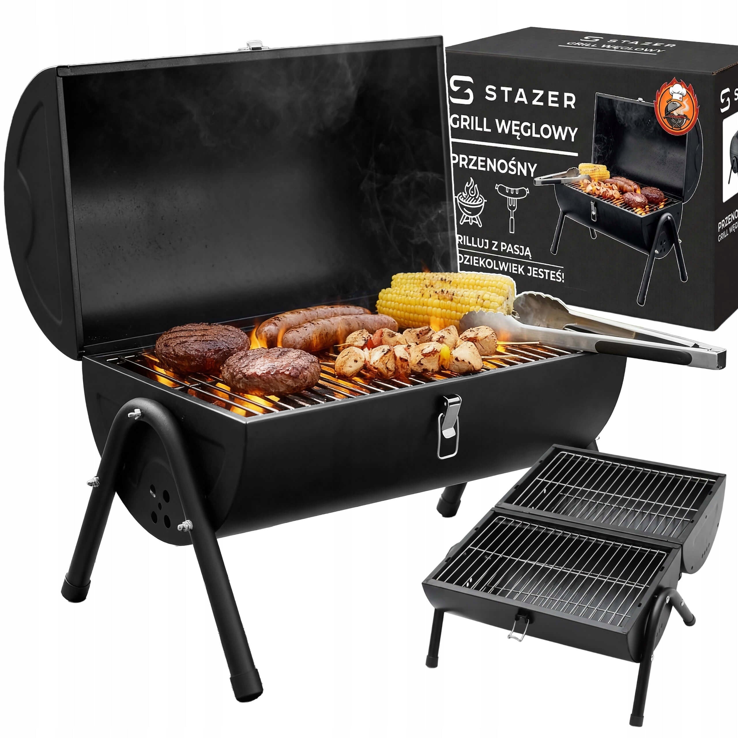 Garden Hiking Charcoal Grill Folding Camping Portable Barrel