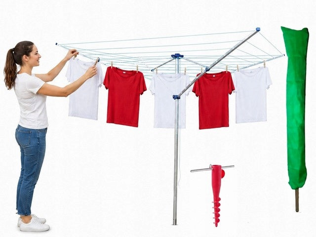 Garden Laundry Dryer 50m | Metal Fittings | Anchors Cover
