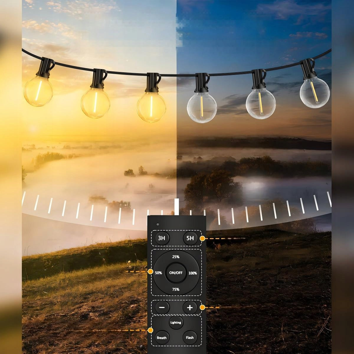 Garden Light Garland 30M 50x LED Bulbs Outdoor Garden Lights Length 3000 cm