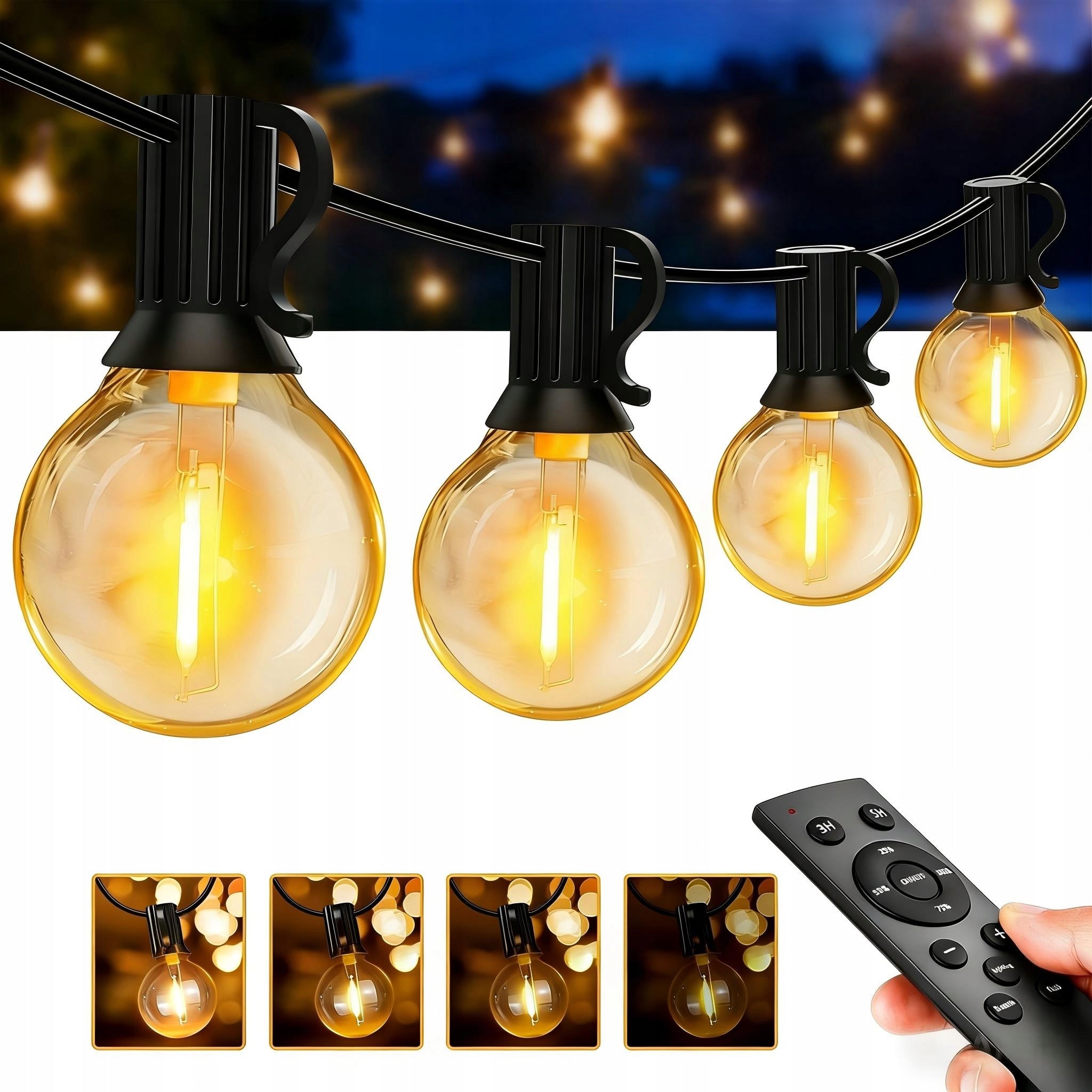 Garden Light Garland 30M 50x LED Bulbs Outdoor Garden Lights