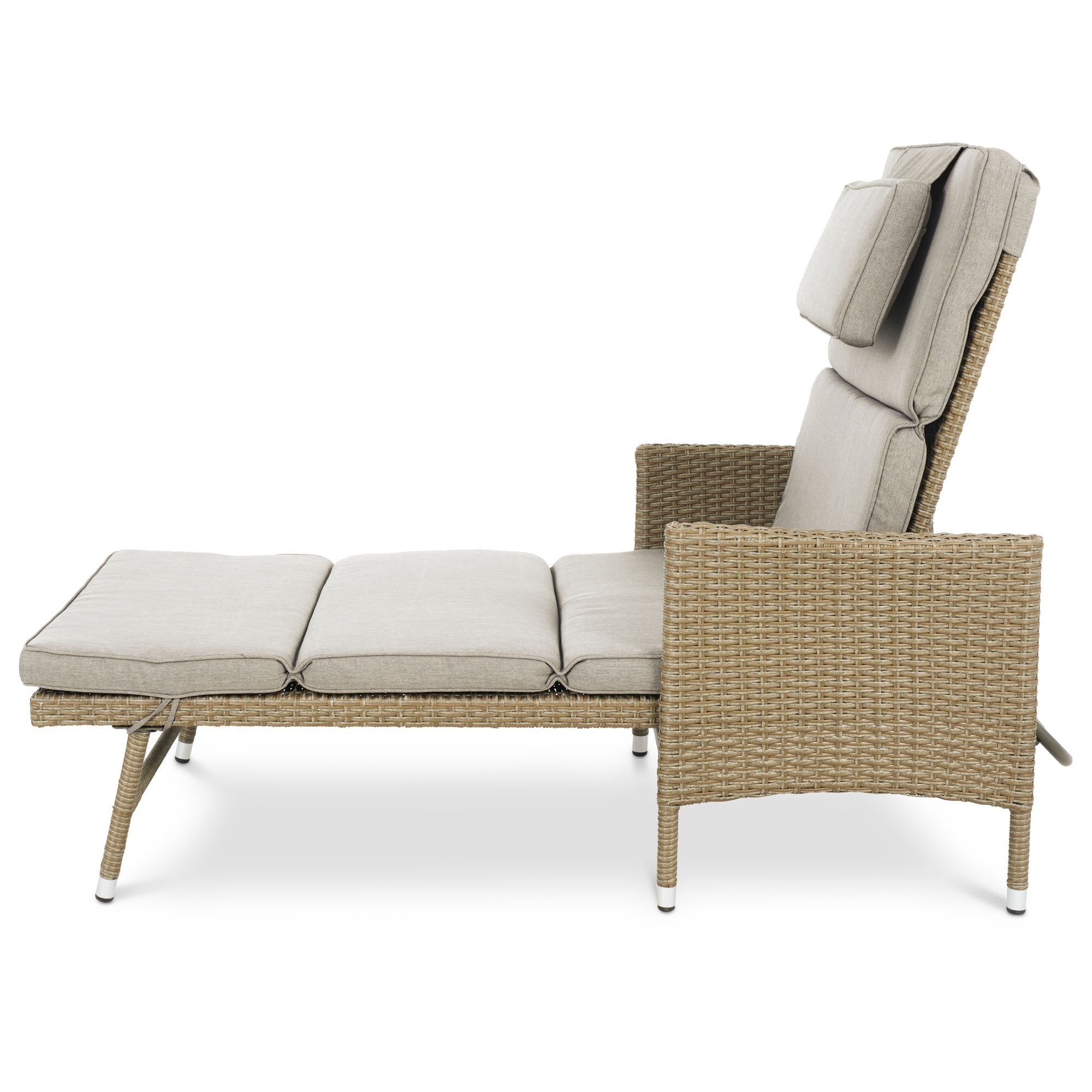 Garden Lounger Adjustable Armchair Adjustable Couch Terrace Balcony Cushion Frame material synthetic rattan