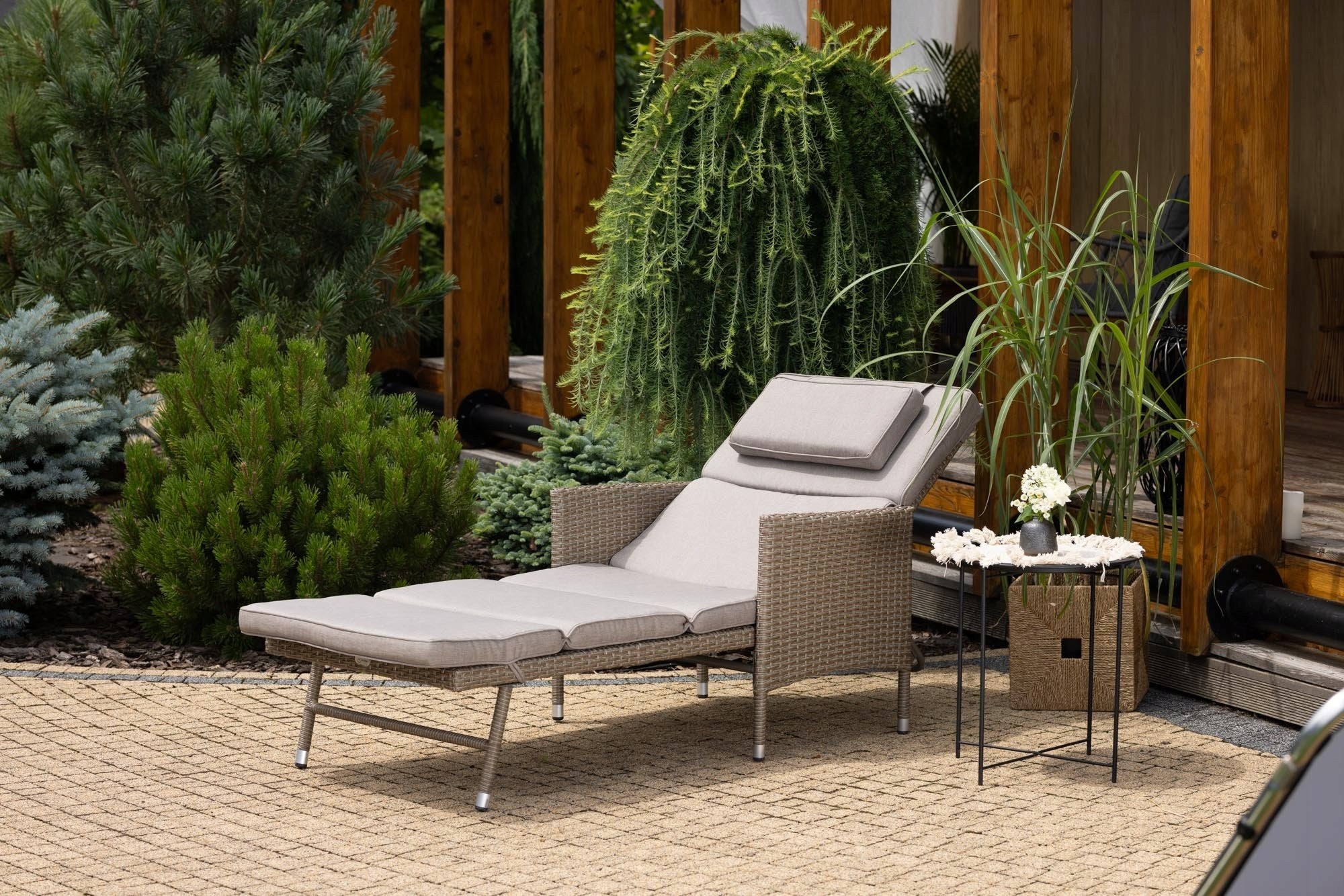 Garden Lounger Adjustable Armchair Adjustable Couch Terrace Balcony Cushion Model Breso