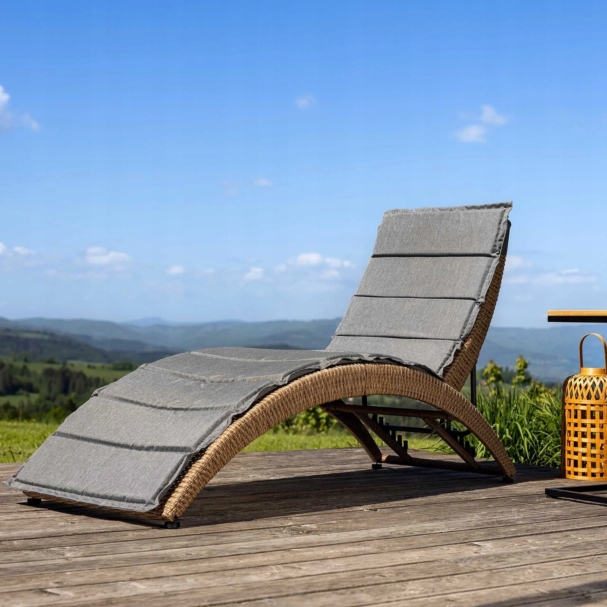 Garden Lounger Adjustable Armchair Folding Adjustable Lounger Terrace Balcony Kind sunbed