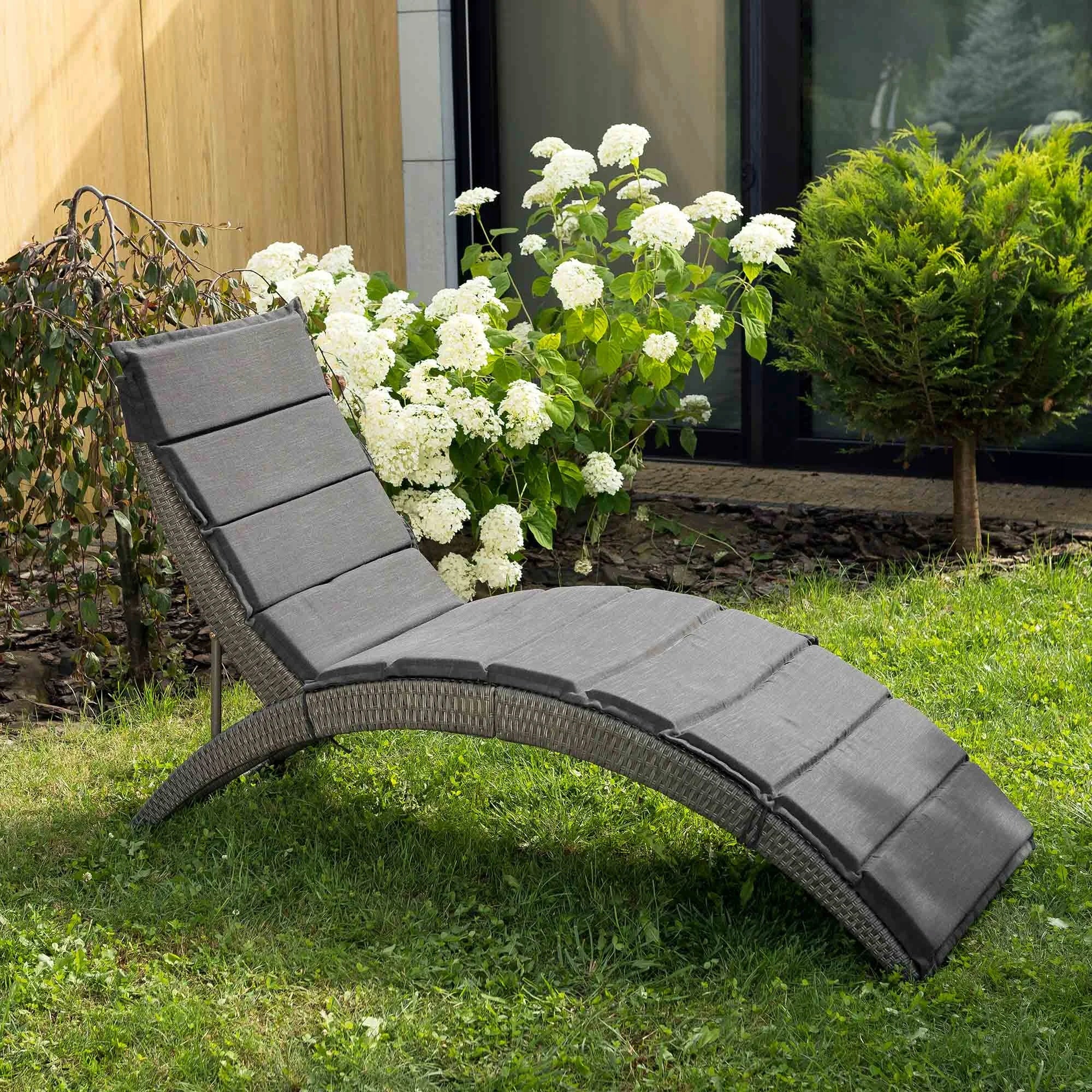 Garden Lounger Adjustable Folding Armchair Adjustable Couch Terrace Balcony Model Ciampino
