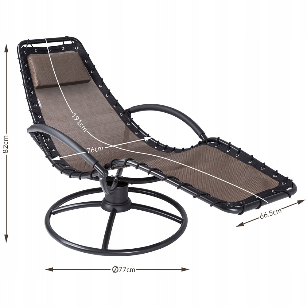 Garden Lounger Armchair Rocking Rocker Couch For Living Room For Terrace Brown Frame material steel