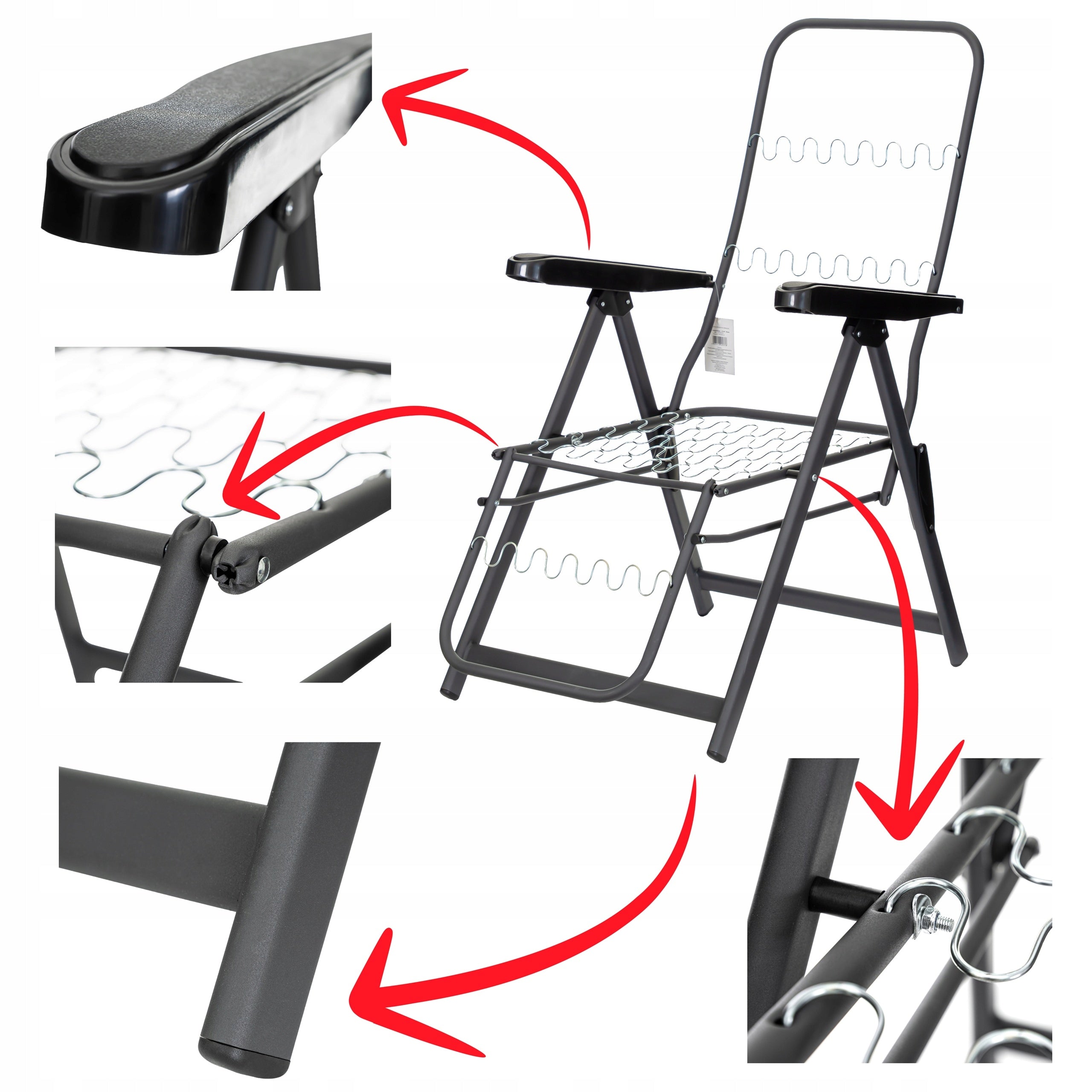 Garden Lounger Frame - Garden Chair Frame - Folding Garden Lounger Frame material steel