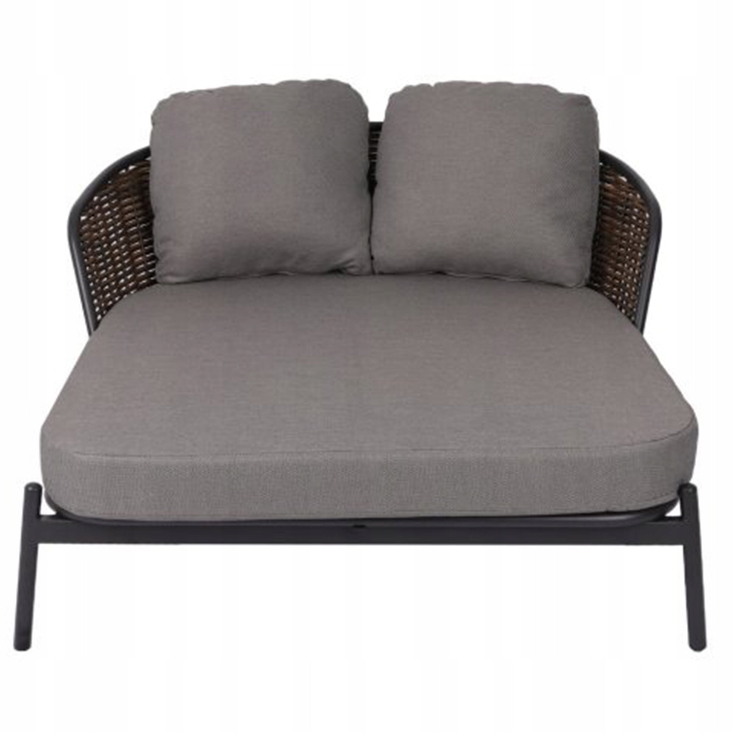 Garden Lounger Large Sun Lounger 2 Pers. Borneo Wicker Technorattan Anthracite Model Leżanka Borneo