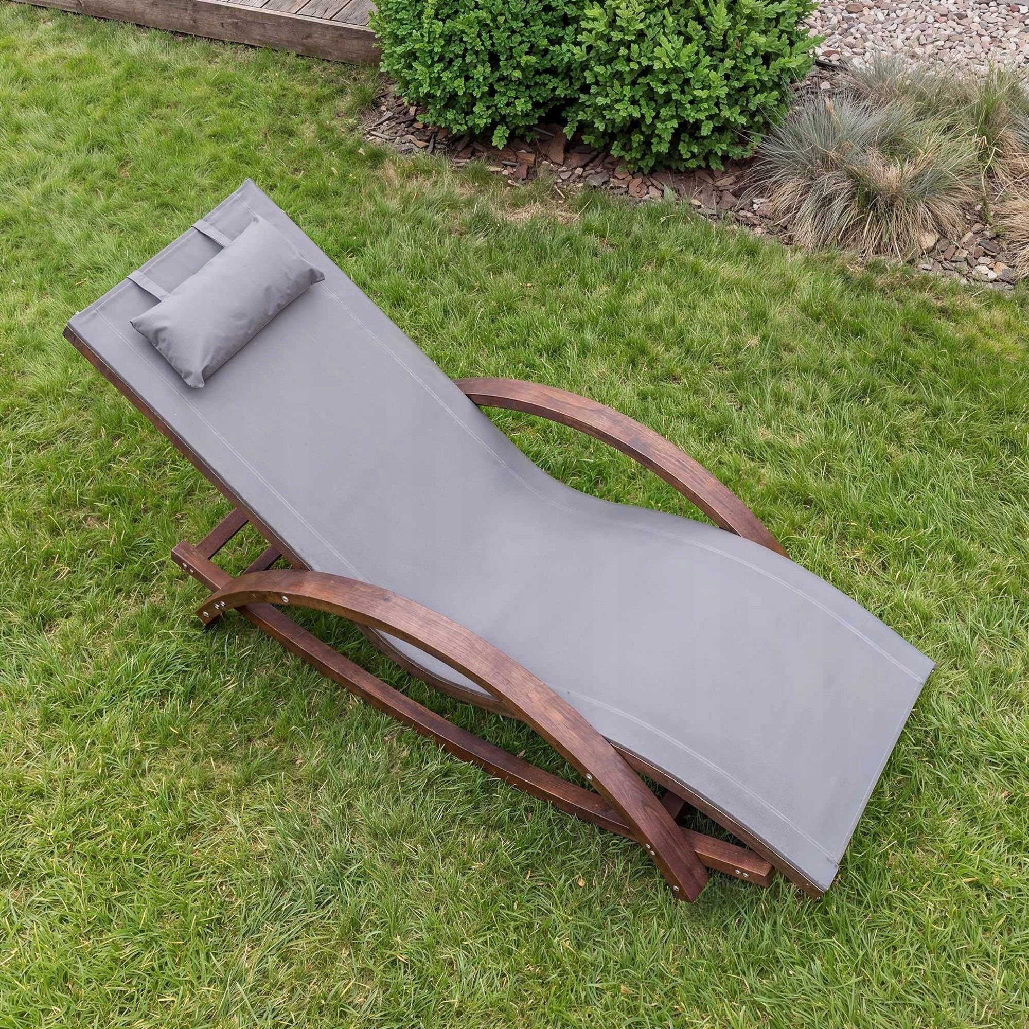 Garden Lounger Terrace Wooden Garden Lounger with Balcony Cushion Frame material wood