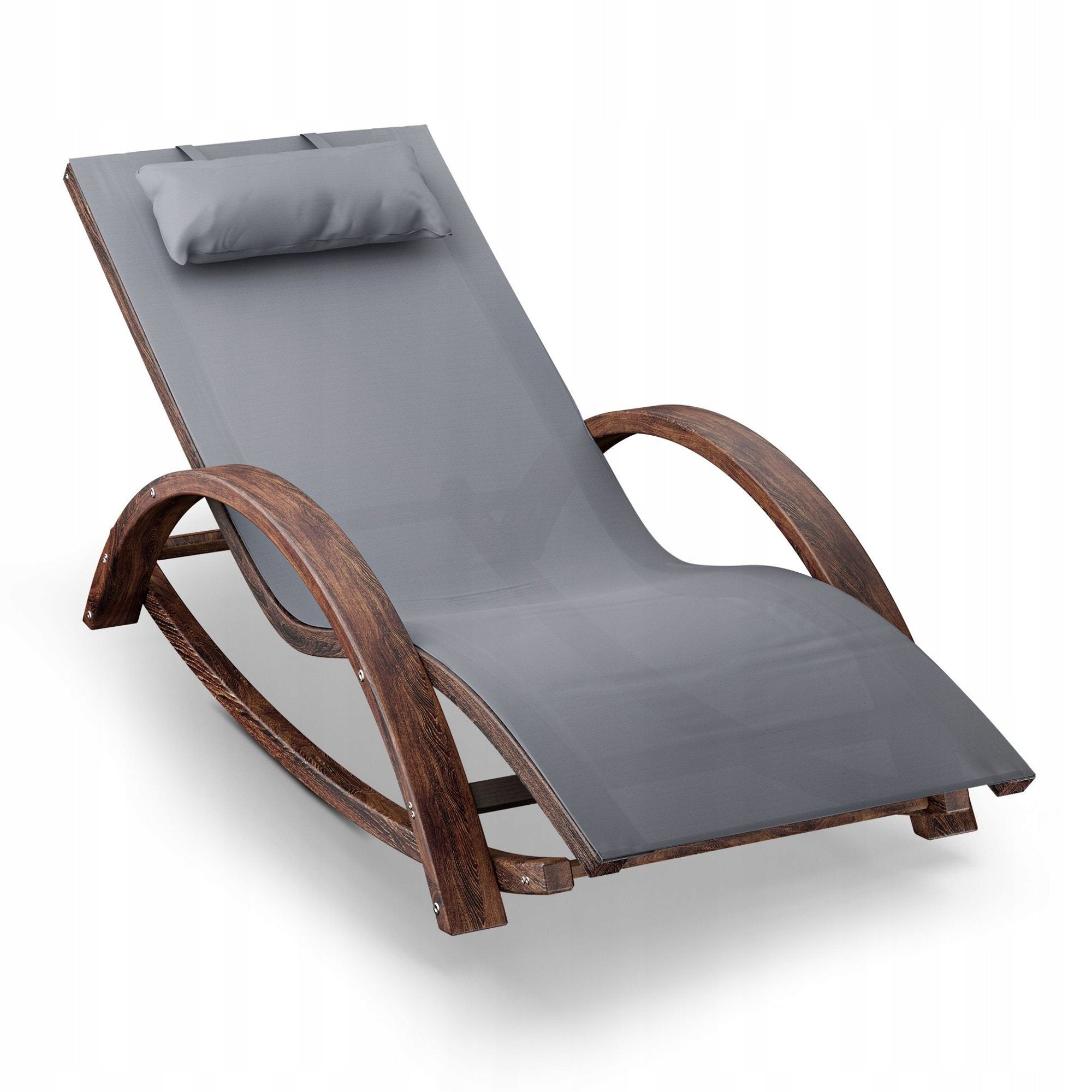 Garden Lounger Terrace Wooden Garden Lounger with Balcony Cushion