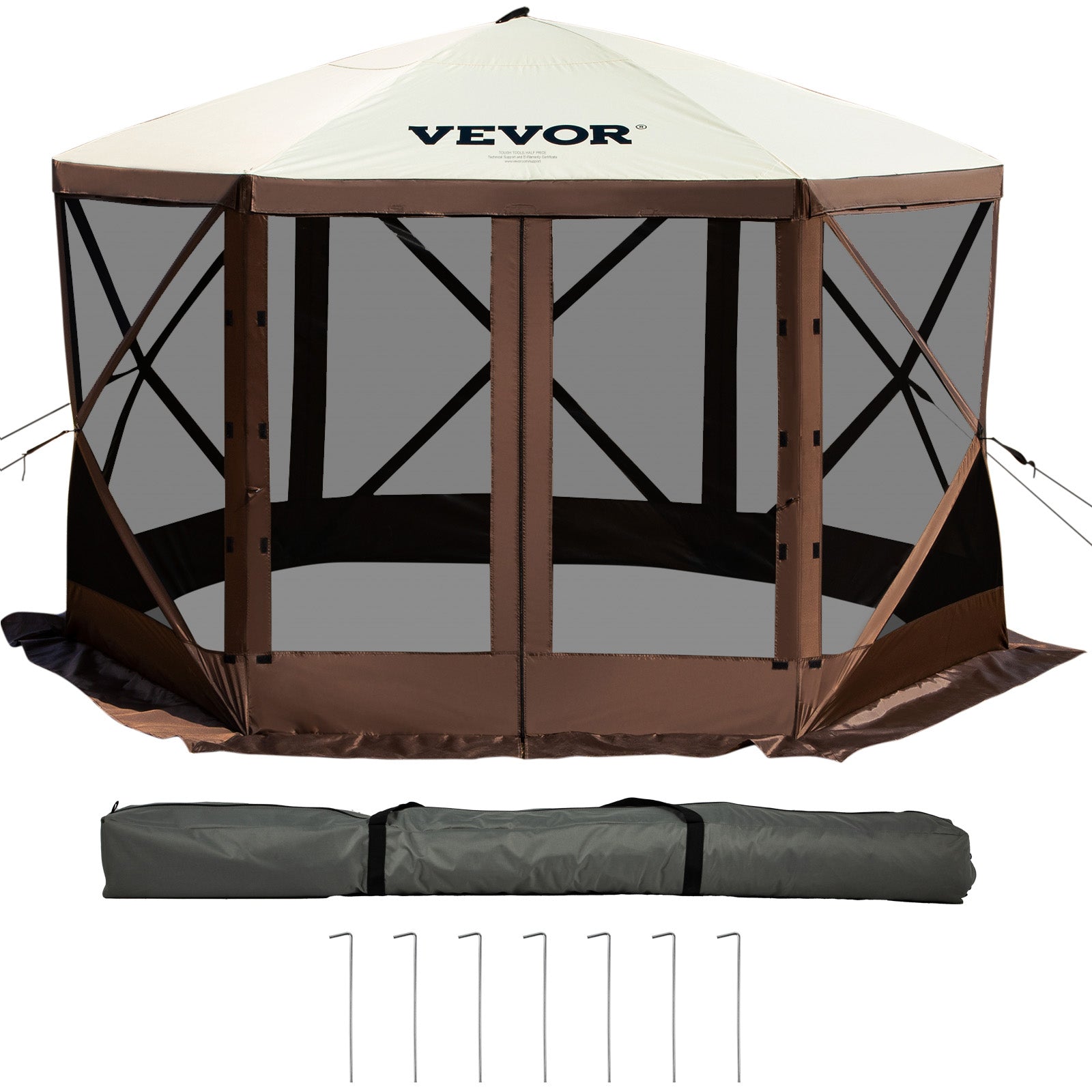 Garden Pavilion 3,05x3,05M 6-Sided 8 People With Portable Carrying Bag