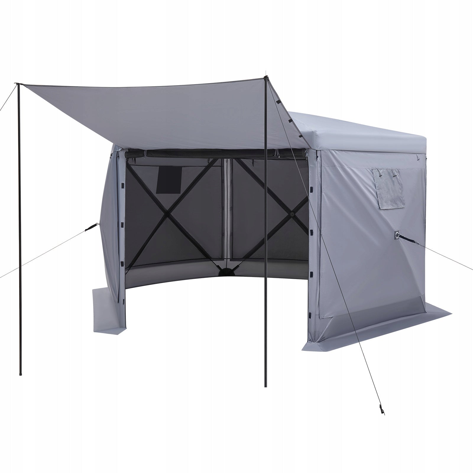 Garden Pavilion 3,6x3,6x2,2M 8 to 10 Persons Tent Gazebo Large Six Sided Length 3.6 m