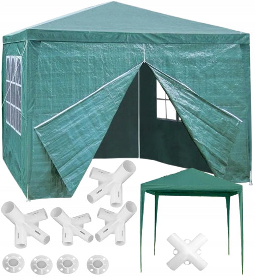 Garden Pavilion 3x3 Green 4 Walls Tent Gazebo for Garden Canopy