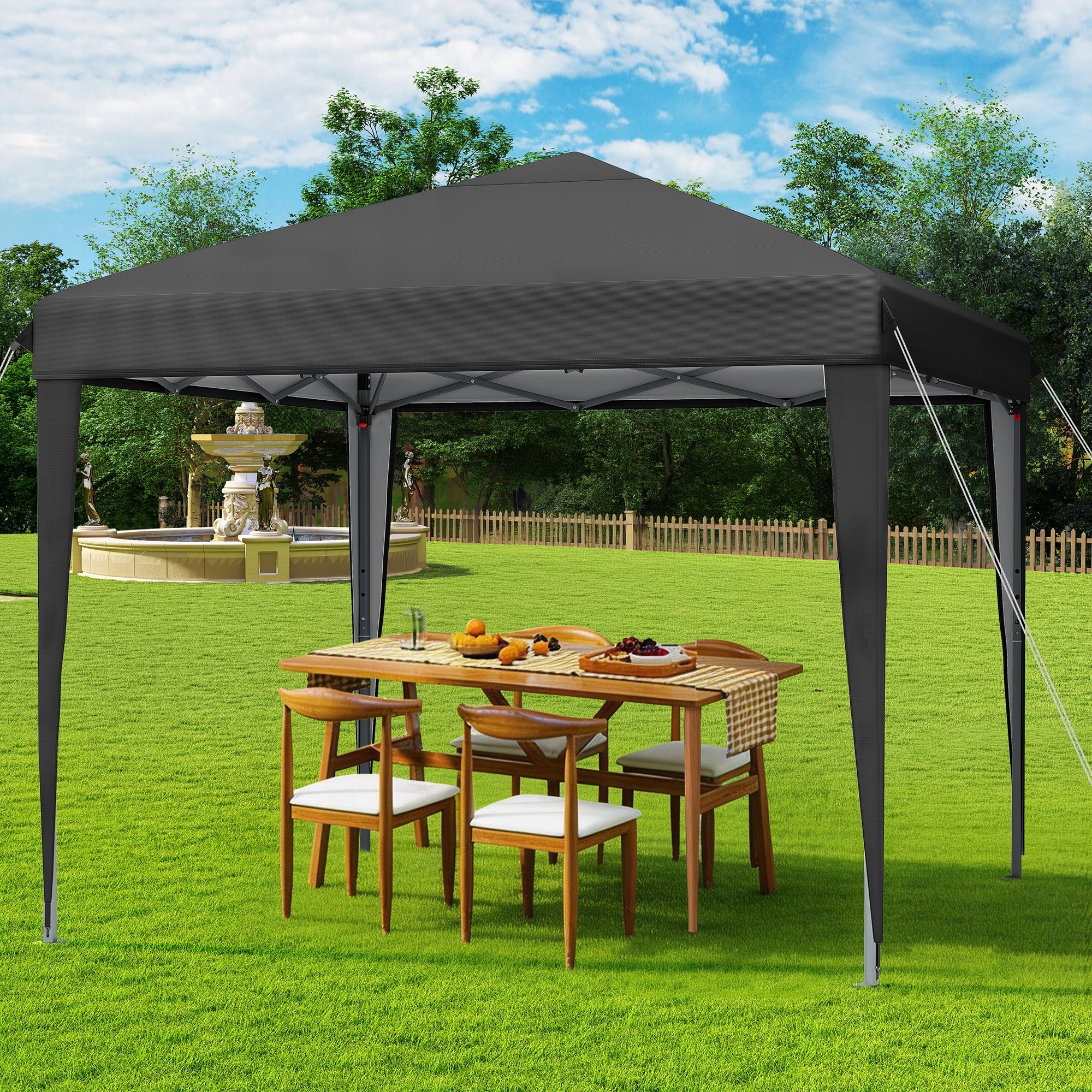 Garden Pavilion Tent Gazebo 3x3m Waterproof Metal Frame Camping Black Manufacturer code GDPAOP-0047-E-AL