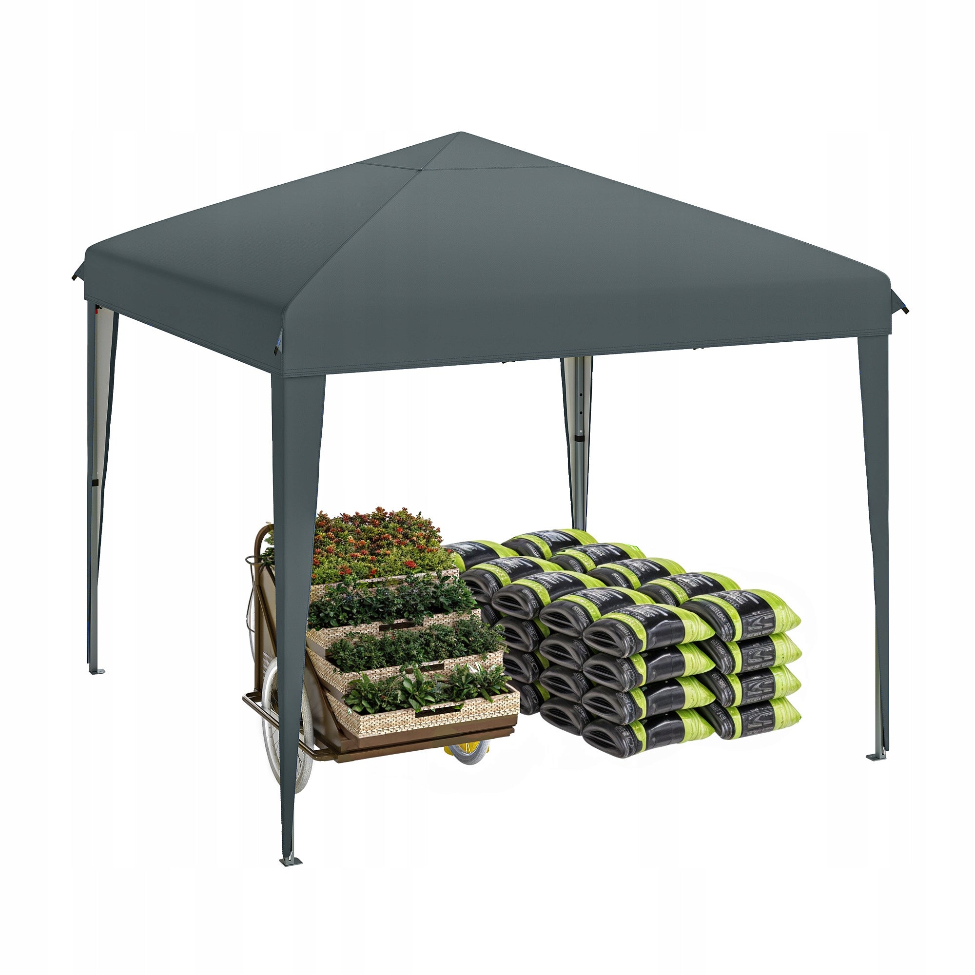 Garden Pavilion Tent Gazebo 3x3m Waterproof Metal Frame Camping Gray