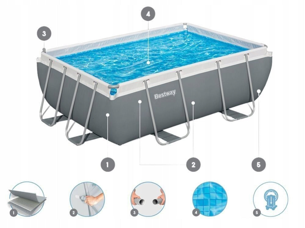 Garden Pool 282x196x84 Framed with Pump Bestway 56629 MODEL 2026 Brand Bestway