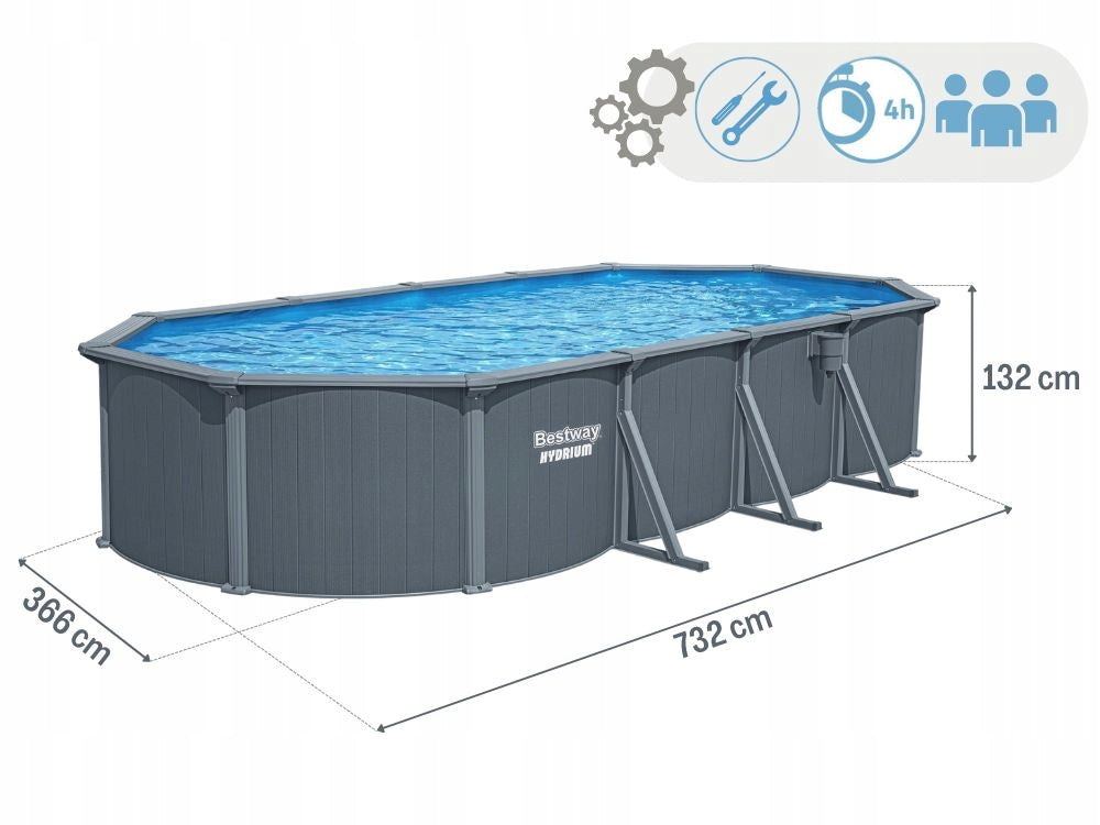 Garden Pool All Year Round Canadian Steel Panel Bestway 561CW 732x366 Packaging status original