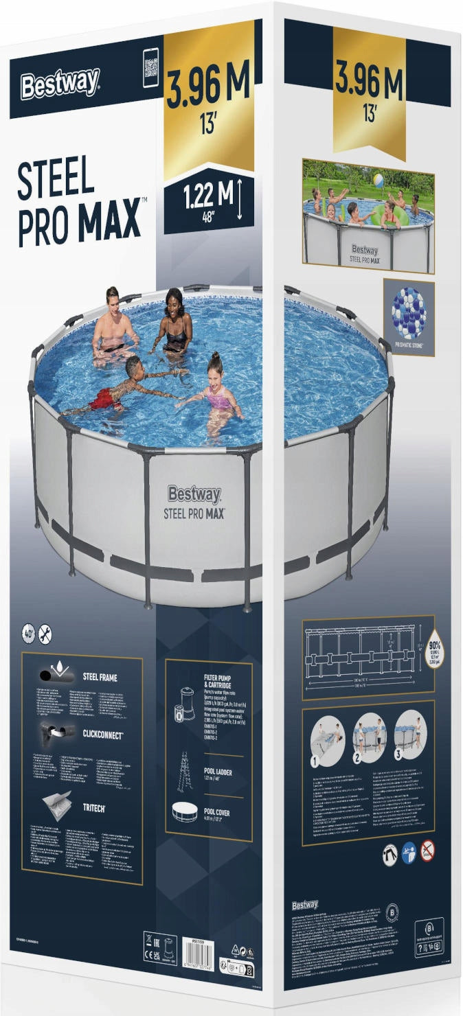 Garden Pool Bestway 5618W Framed 396x122cm Ladder Pump Cover Volume 12690 l