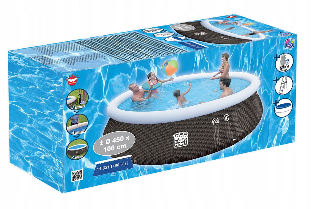 Garden Pool Expansion 450 x 106 cm Set of 5 in 1 Ladder Cover Large Shape round