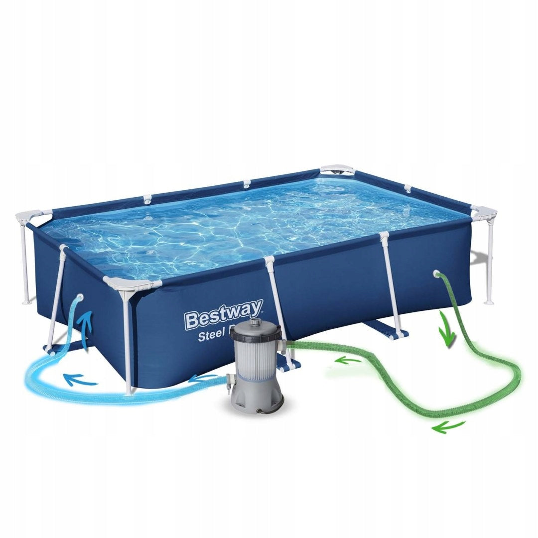 Garden Pool Framed 259 X 170 X 61 Cm Bestway 56403n Height 43 cm