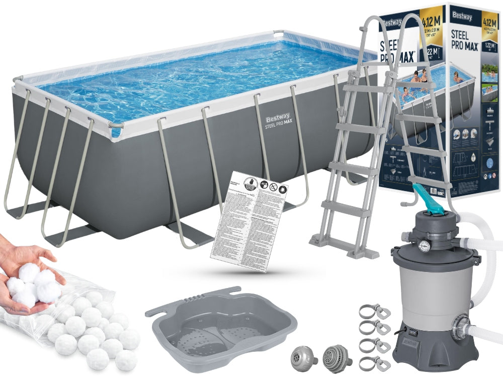 Garden Pool Framed 412x201x122 with sand pump Bestway 56457 NEW2026