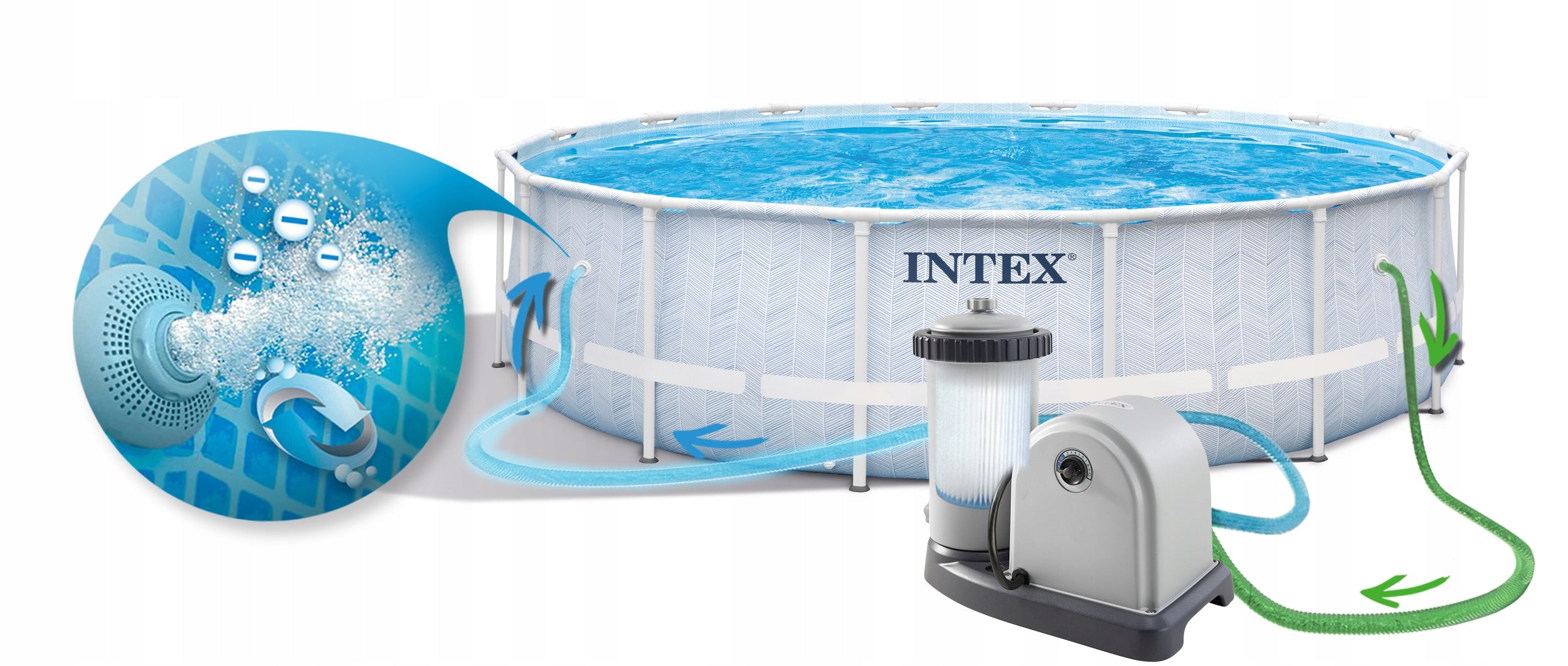 Garden Pool Framed 488x122 with pump Intex 26746 Length 488 cm