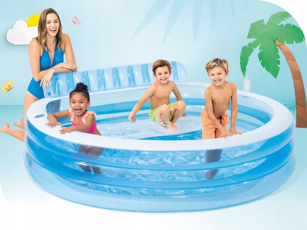 Garden Pool Inflatable Intex with Bench Backrest Intex 57190 MODEL 2025 Height 76 cm