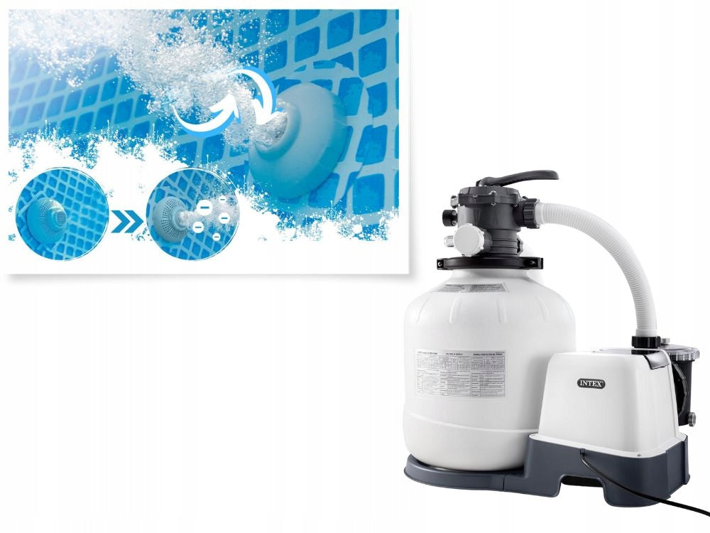 Garden Pool with Sand Pump 975x488x132 Intex 26378 + Generator NEW2026 Length 975 cm