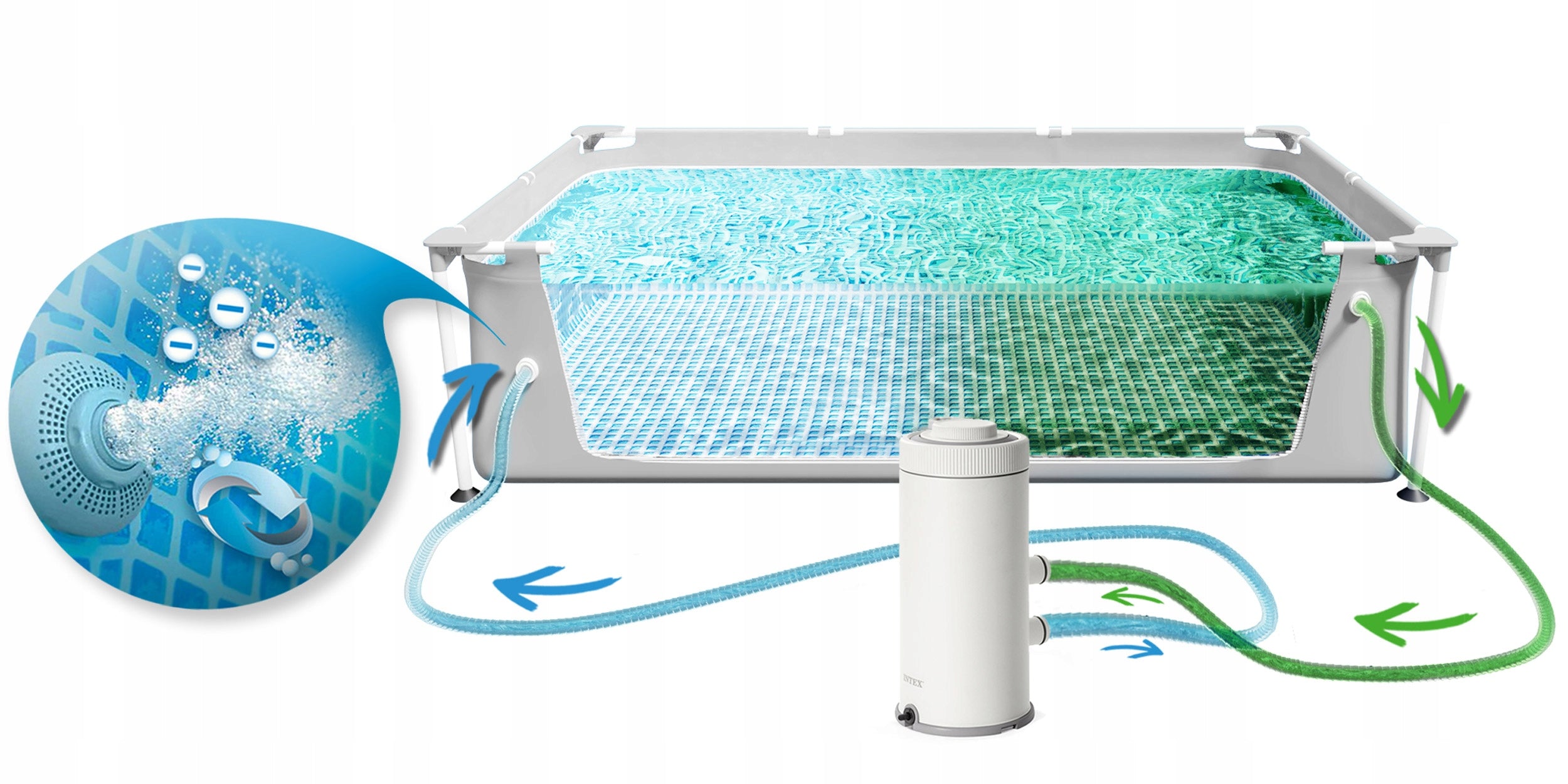 Garden Rack Pool 300x175 INTEX Set of 10in1 Brand Intex