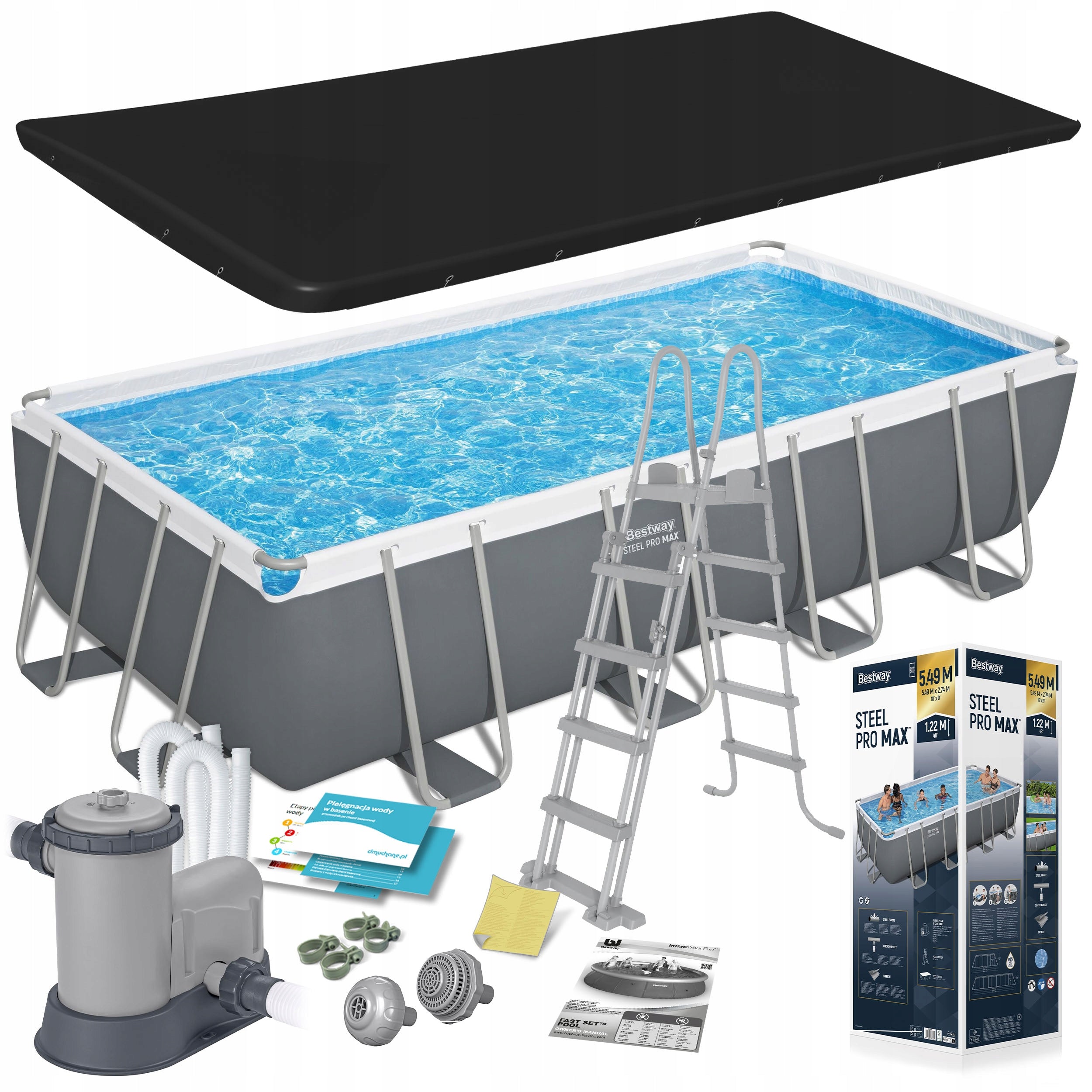 Garden Rack Pool 549x274x122cm Bestway 11in1 Set