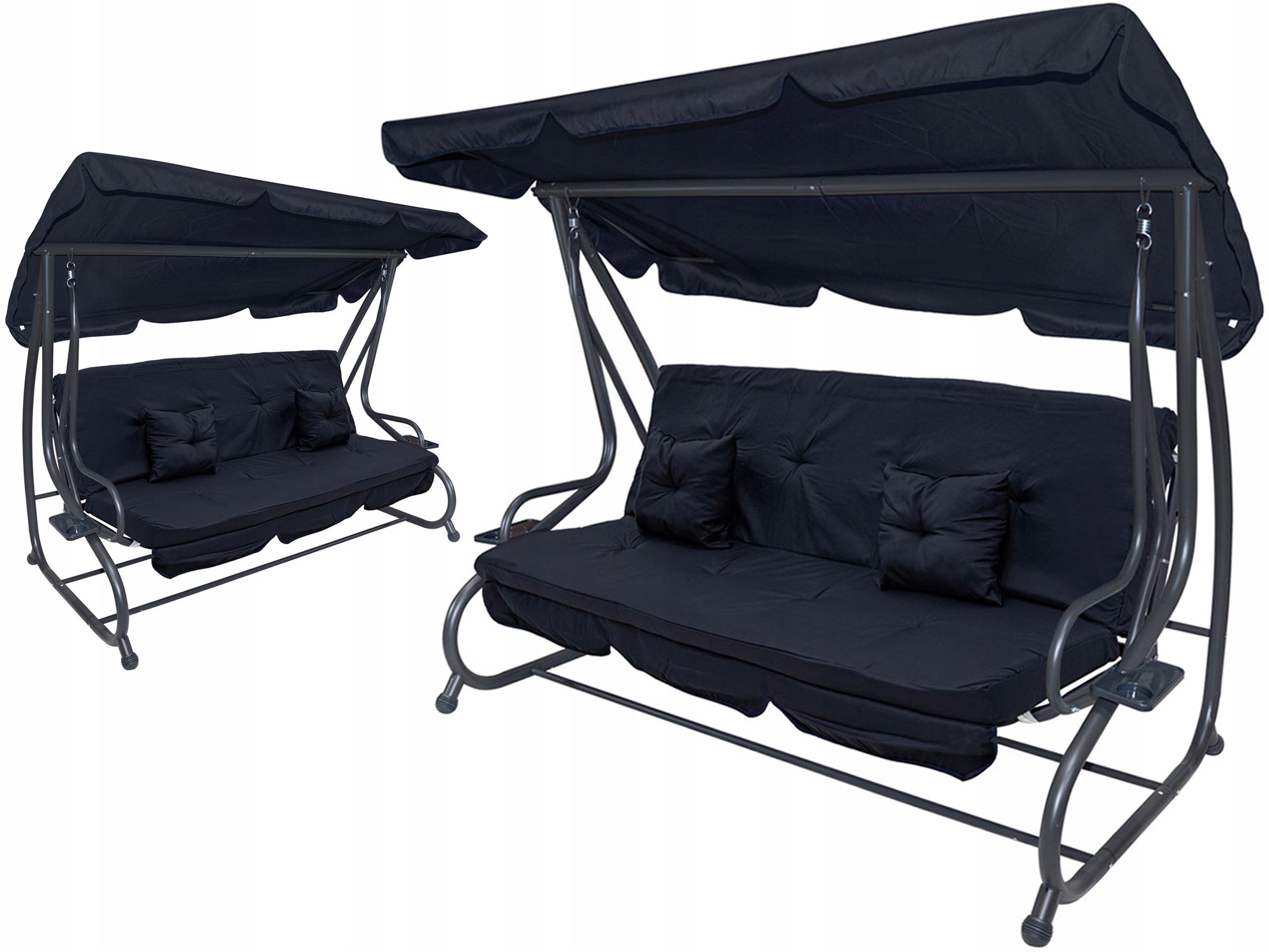Garden SWING XXL Couch with Adjustable Canopy + Cushions
