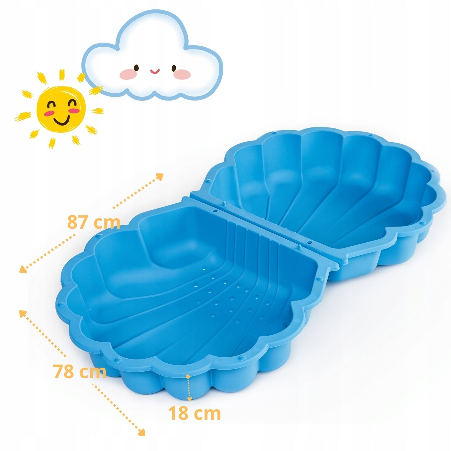Garden Sandbox Large XL Pool 2in1 Shell Lockable Double Blue Kind plastic