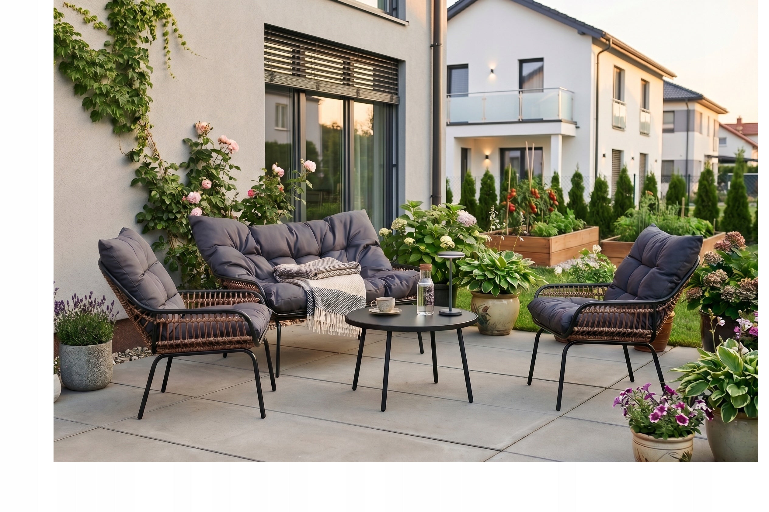 Garden Set CORCIANO St Miguel Coffee Table Sofa Seating Chairs Line Nowoczesna