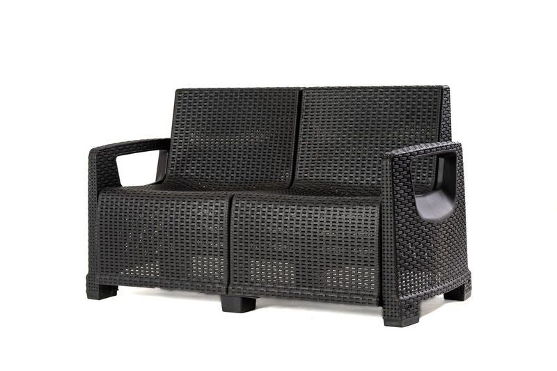 Garden Set PARADISO CORCIANO Sofa Coffee Table + 2 Armchairs Color Antra Color black