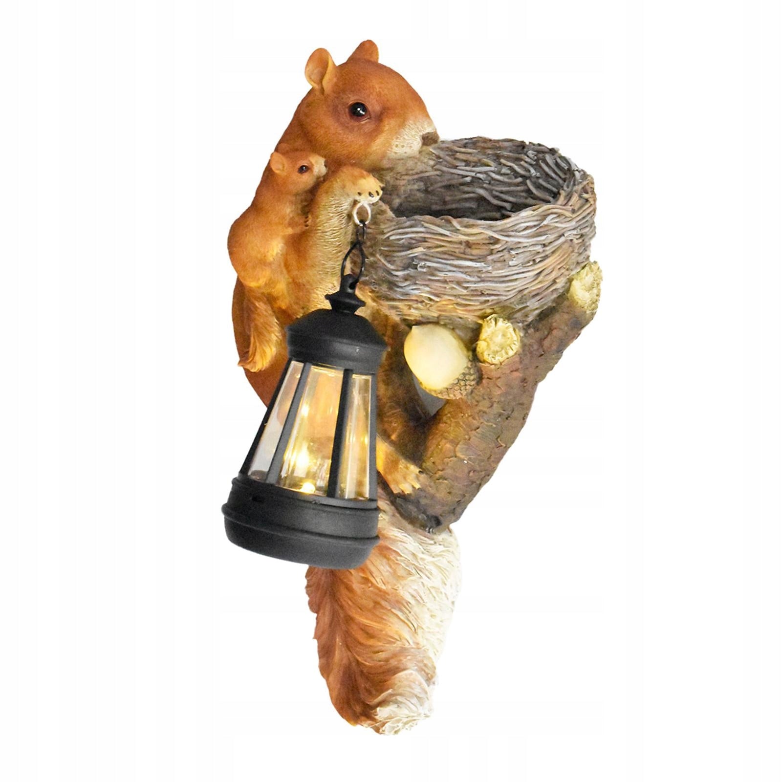 Garden Squirrel Statue with Solar Lights Solar Garden Light for Lawn Garden Packaging status original