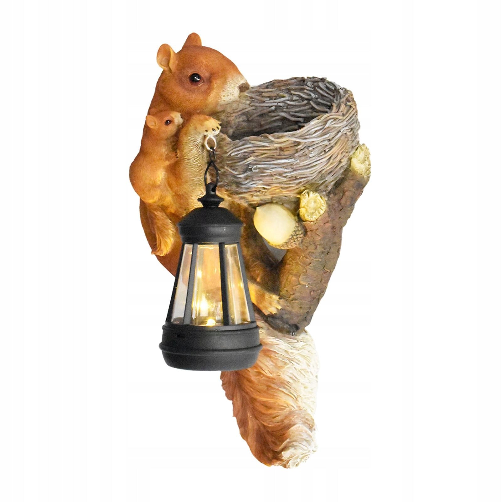 Garden Squirrel Statue with Solar Lights Solar Garden Light for Lawn Garden