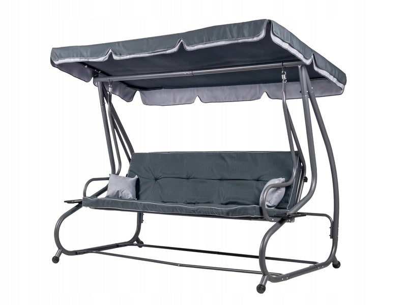Garden Standing Swing MIRPOL Megi with Baseball Cap 3-Person Grey