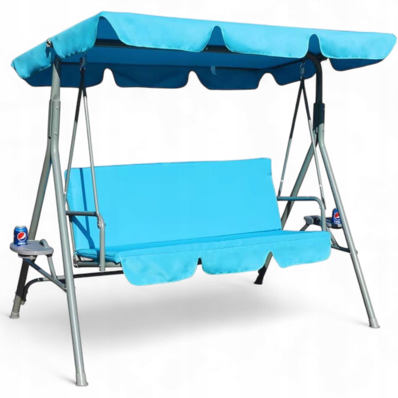 Garden Star 3 Seater Swing with Tables 170x110x153 Blue HD-11174