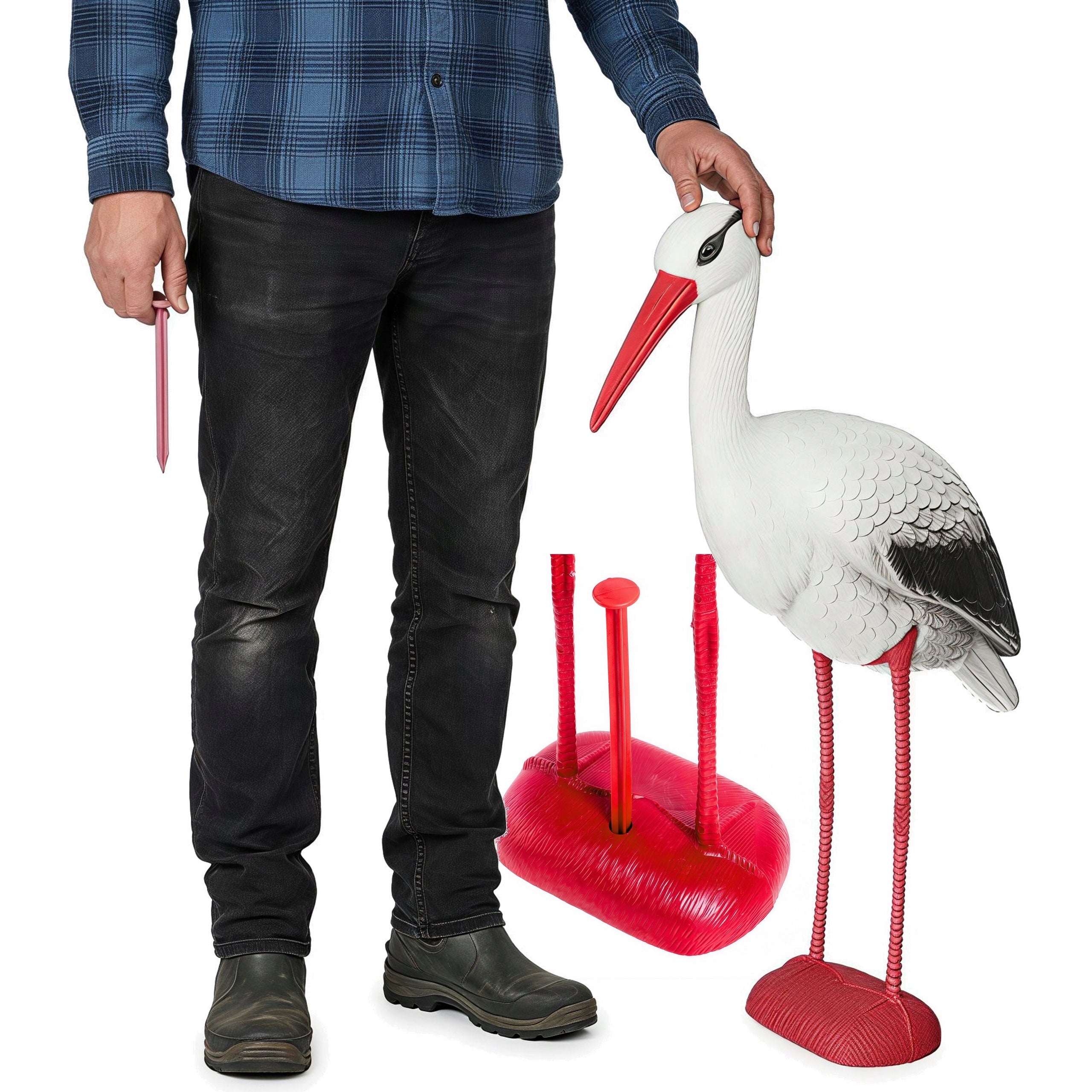 Garden Stork Large Figurine for Garden Standing XXL Decoration Ornament Bird 78